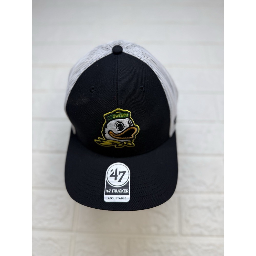 Oregon Ducks NCAA '47 Brand Black Mesh Trucker Snapback Adjustable Hat